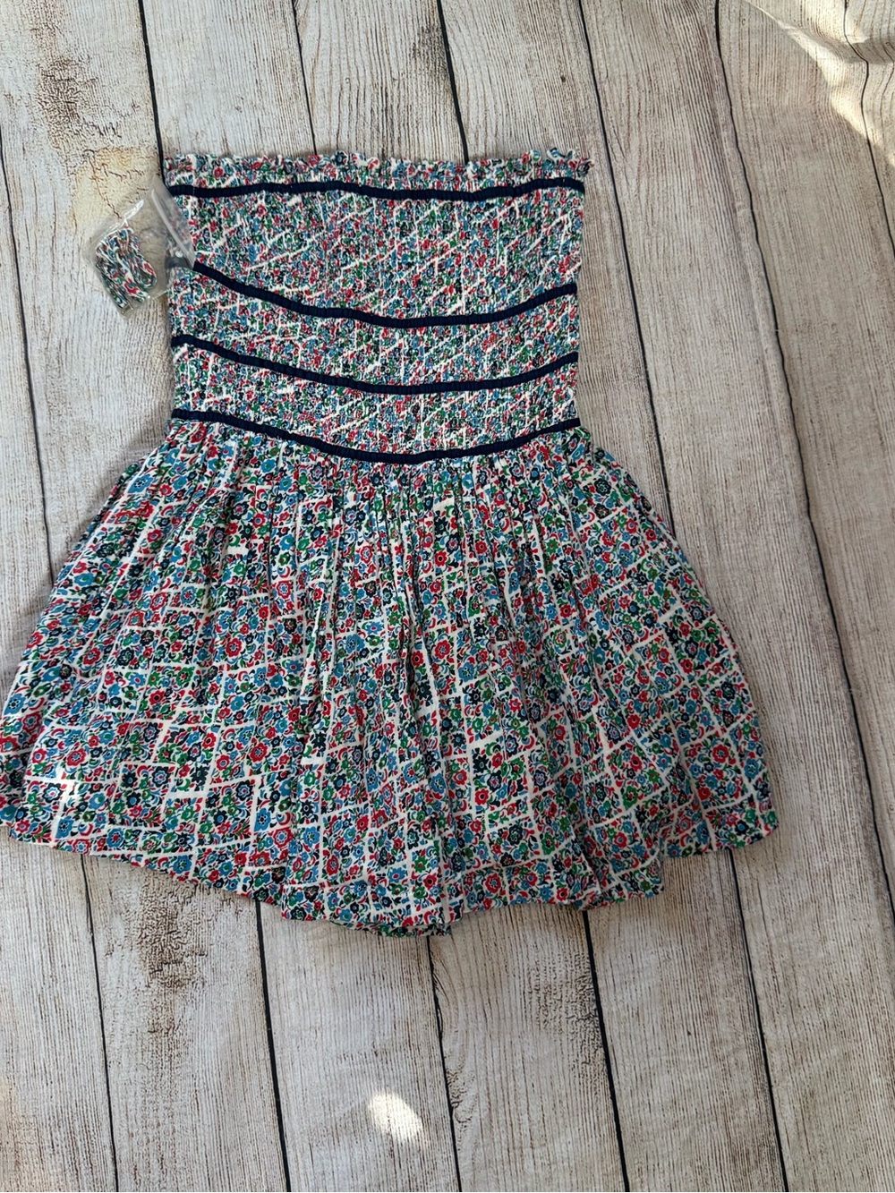 Free People Women's Romper Dress Gardenia Combo Blue Red Green Size Small